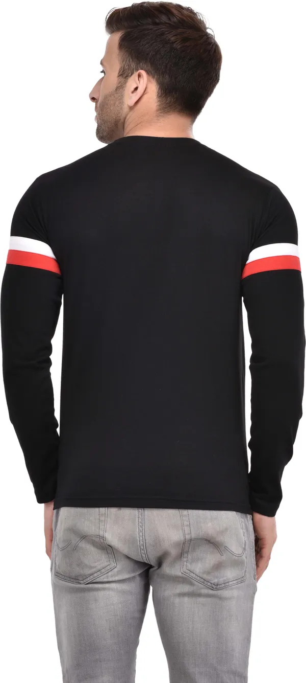 Cotton_Blend_Full_Sleeve_Solid_Round_Neck_Slim_T-Shirt_For_Men