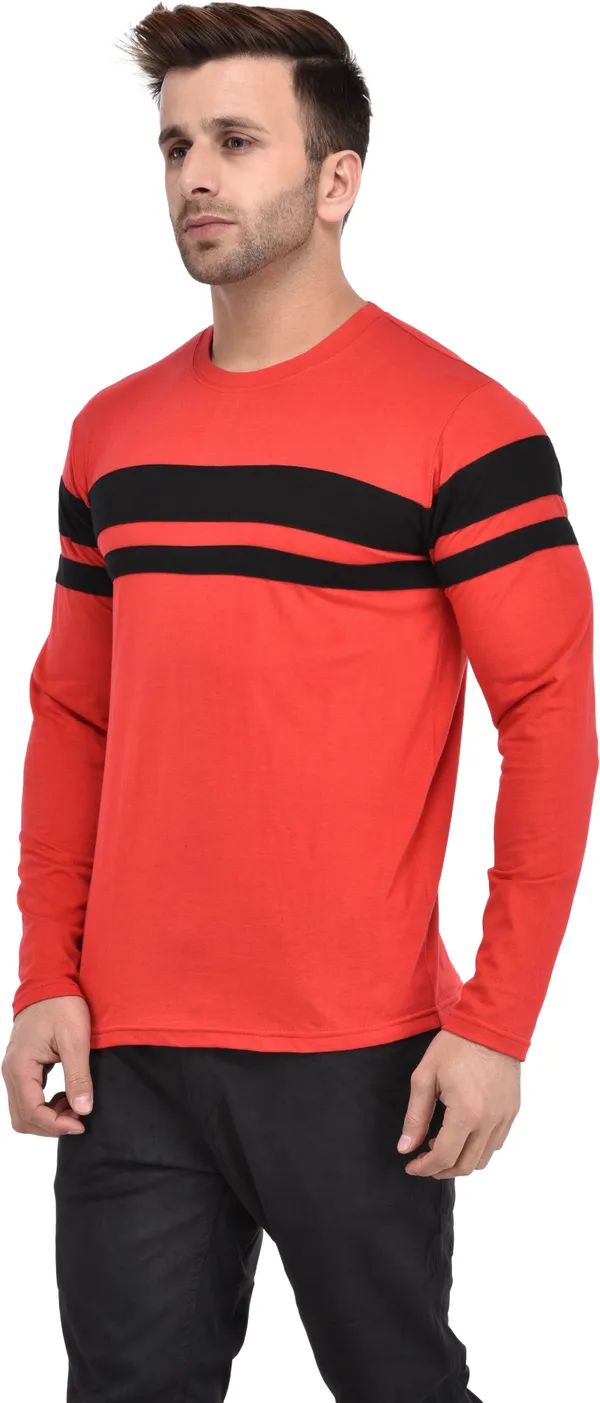 Red_Cotton_Blend_Full_Sleeve_Striped_Round_Neck_Regular_T-Shirt_For_Men