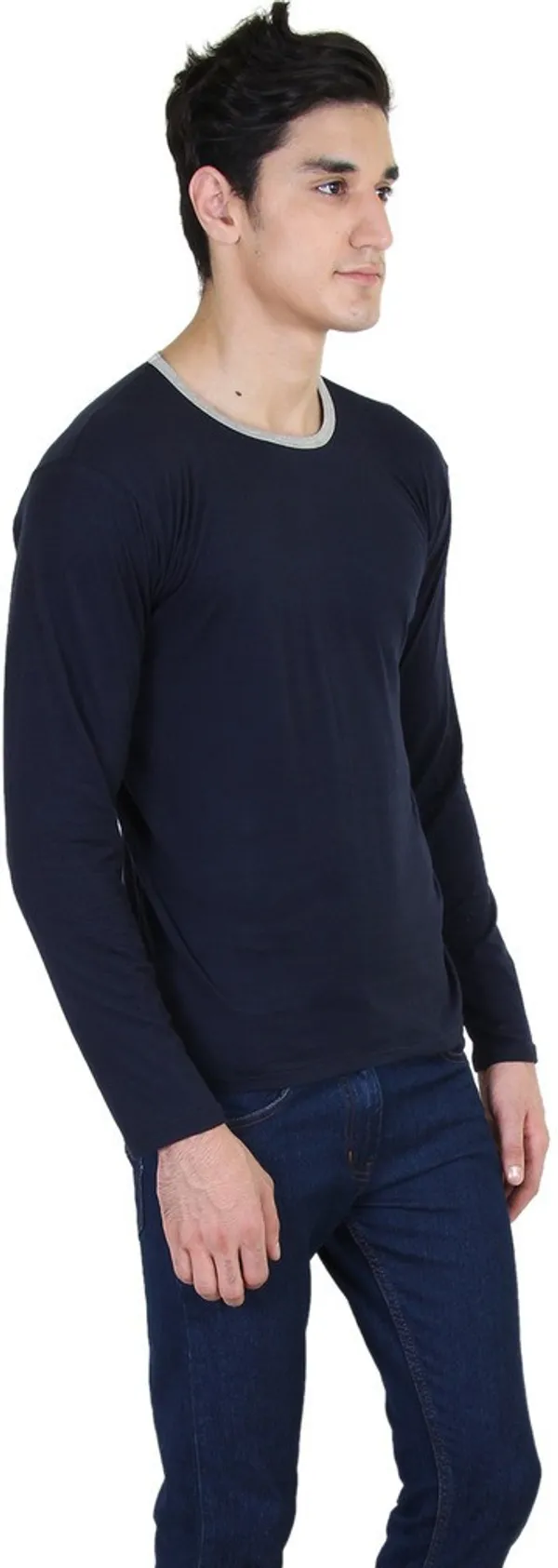 Blue_Cotton_Blend_Full_Sleeve_Solid_Round_Neck_Regular_T-Shirt_For_Men