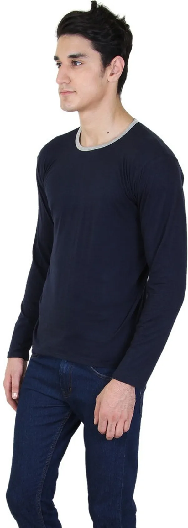 Blue_Cotton_Blend_Full_Sleeve_Solid_Round_Neck_Regular_T-Shirt_For_Men