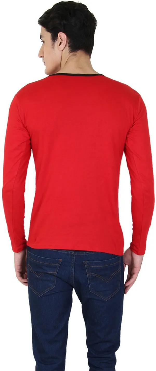 Red_Cotton_Blend_Full_Sleeve_Solid_Round_Neck_Regular_T-Shirt_For_Men