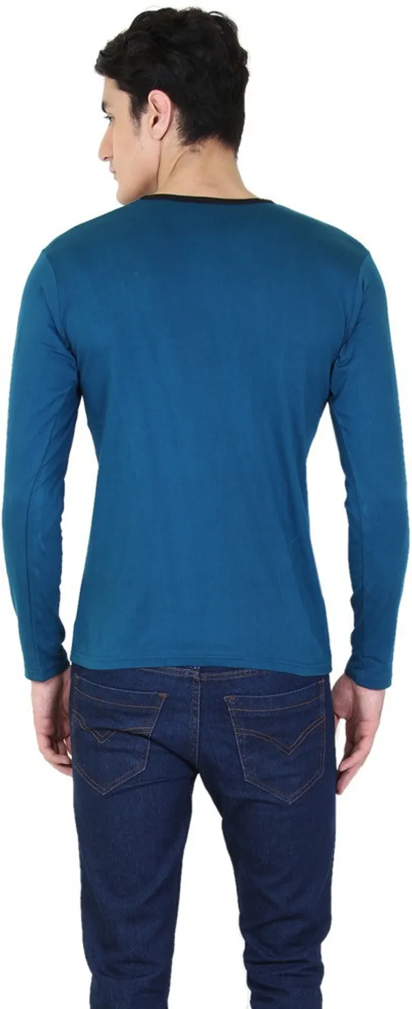 Light_Green_Cotton_Blend_Full_Sleeve_Solid_V_Neck_Regular_T-Shirt_For_Men
