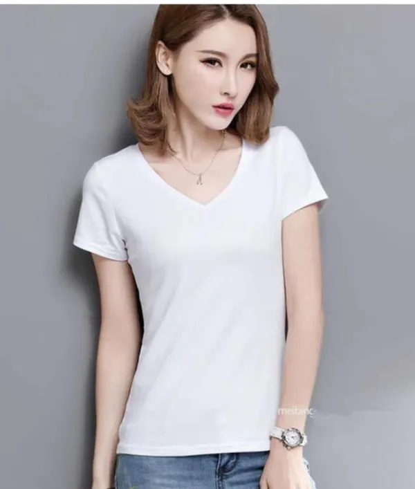 Cotton_Blend_Short_Sleeve_Solid_V_Neck_Regular_T-Shirt_For_Women_(Pack_Of_2)