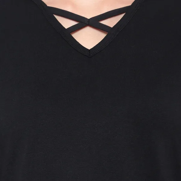 Black_Cotton_Blend_Full_Sleeve_Solid_V_Neck_Regular_T-Shirt_For_Women