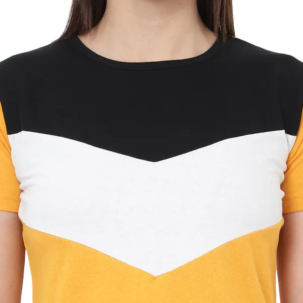 Grey_Cotton_Blend_Half_Sleeve_Colorblock_Round_Neck_Regular_T-Shirt_For_Women