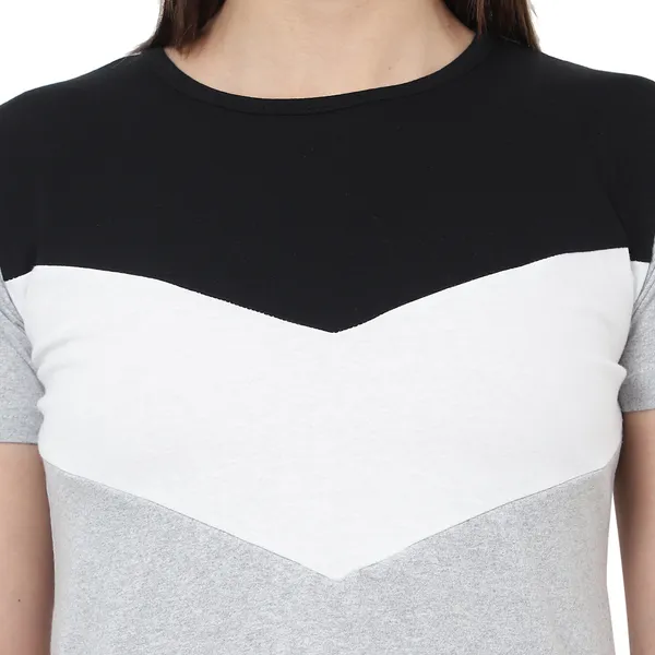 Grey_Cotton_Blend_Half_Sleeve_Colorblock_Round_Neck_Regular_T-Shirt_For_Women
