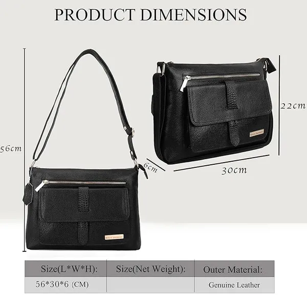 Black_Genuine_Leather_12_Inches_Tote_Bags_for_Women_|_Shoulder_Handbag_Satchel_ToteBag_|_Side_Sling_Bag_for_Women/Girls_|_Kitty_Party/Small_Travel/Shopping
