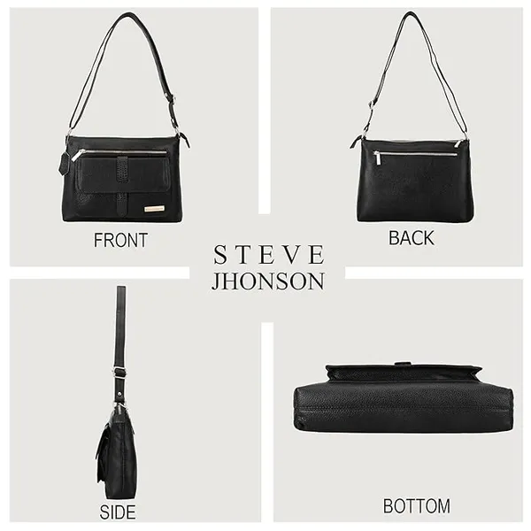 Black_Genuine_Leather_12_Inches_Tote_Bags_for_Women_|_Shoulder_Handbag_Satchel_ToteBag_|_Side_Sling_Bag_for_Women/Girls_|_Kitty_Party/Small_Travel/Shopping