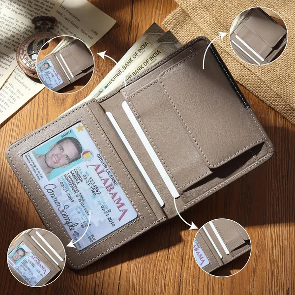 Black_&_Light_Grey_Dual_Color_Tone_Design_Men's_Pure_Leather_RFID_Protected_Bi-Fold_Wallet_-_Slim_Bi-Fold_Pop-Up_Design_-_Original_Leather_Wallet_for_Gift