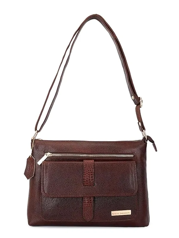 Brown_Genuine_Leather_12_Inches_Tote_Bags_for_Women_|_Shoulder_Handbag_Satchel_ToteBag_|_Side_Sling_Bag_for_Women/Girls_|_Kitty_Party/Small_Travel/Shopping