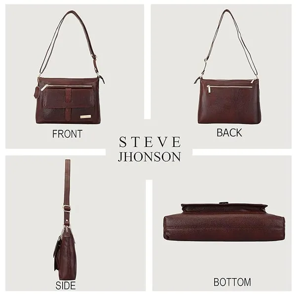 Brown_Genuine_Leather_12_Inches_Tote_Bags_for_Women_|_Shoulder_Handbag_Satchel_ToteBag_|_Side_Sling_Bag_for_Women/Girls_|_Kitty_Party/Small_Travel/Shopping