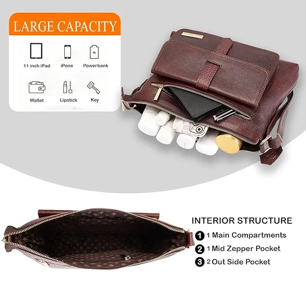 Brown_Genuine_Leather_12_Inches_Tote_Bags_for_Women_|_Shoulder_Handbag_Satchel_ToteBag_|_Side_Sling_Bag_for_Women/Girls_|_Kitty_Party/Small_Travel/Shopping