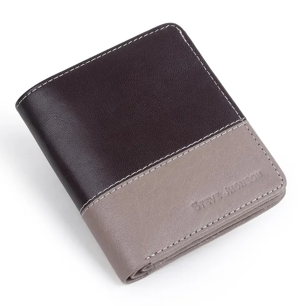Brown_&_Light_Grey_Dual_Color_Tone_Design__Men's_Pure_Leather_RFID_Protected_Bi-Fold_Wallet_-_Slim_Bi-Fold_Pop-Up_Design_-_Original_Leather_Wallet_for_Gift