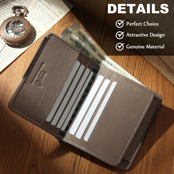 Brown_&_Light_Grey_Dual_Color_Tone_Design__Men's_Pure_Leather_RFID_Protected_Bi-Fold_Wallet_-_Slim_Bi-Fold_Pop-Up_Design_-_Original_Leather_Wallet_for_Gift