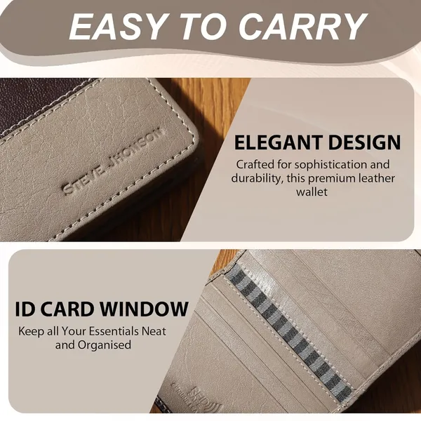 Brown_&_Light_Grey_Dual_Color_Tone_Design__Men's_Pure_Leather_RFID_Protected_Bi-Fold_Wallet_-_Slim_Bi-Fold_Pop-Up_Design_-_Original_Leather_Wallet_for_Gift