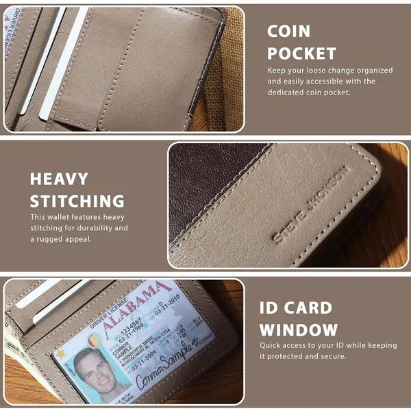 Brown_&_Light_Grey_Dual_Color_Tone_Design__Men's_Pure_Leather_RFID_Protected_Bi-Fold_Wallet_-_Slim_Bi-Fold_Pop-Up_Design_-_Original_Leather_Wallet_for_Gift