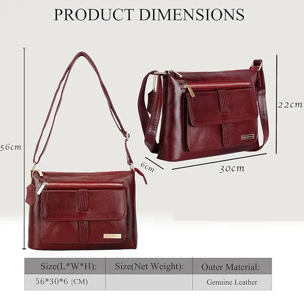 Maroon_Genuine_Leather_12_Inches_Tote_Bags_for_Women_|_Shoulder_Handbag_Satchel_ToteBag_|_Side_Sling_Bag_for_Women/Girls_|_Kitty_Party/Small_Travel/Shopping
