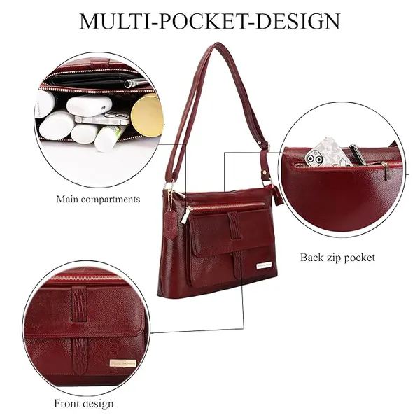 Maroon_Genuine_Leather_12_Inches_Tote_Bags_for_Women_|_Shoulder_Handbag_Satchel_ToteBag_|_Side_Sling_Bag_for_Women/Girls_|_Kitty_Party/Small_Travel/Shopping