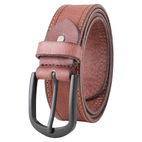 Brown_Leather_Stylish_Double_Stitched_Belt_For_Men