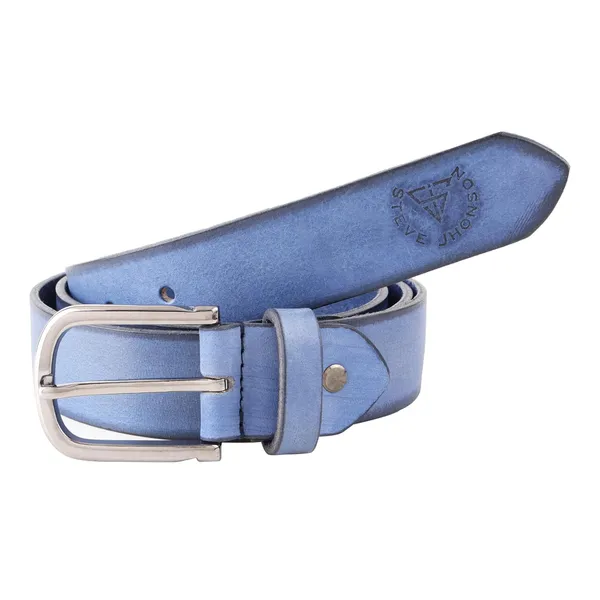 Blue_Leather_Single_Prong_Metal_Buckle_Belt_For_Men
