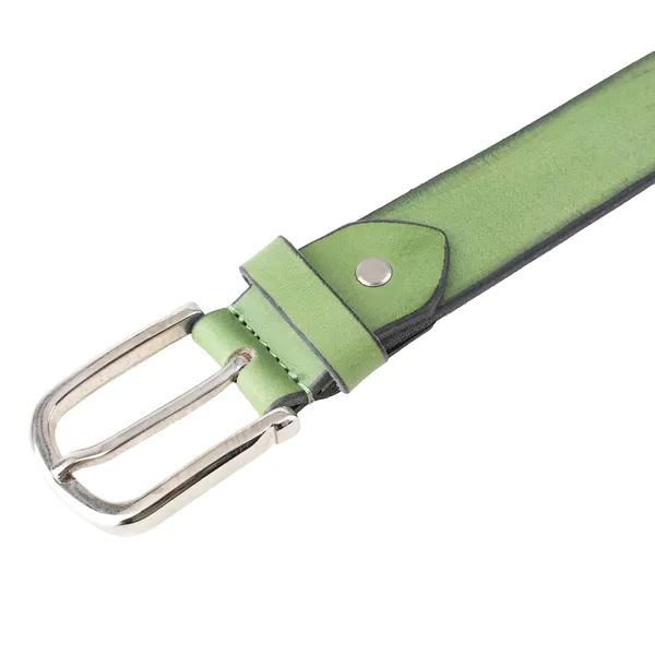 Green_Leather_Single_Prong_Metal_Buckle_Belt_For_Men