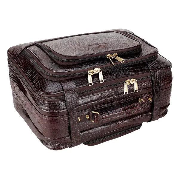Brown_Croco_4_Wheel_Cabin_Trolley_Bag_for_Men_|_Premium_Leather_Trendy_Design_Trolley_Bag