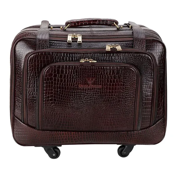 Brown_Croco_4_Wheel_Cabin_Trolley_Bag_for_Men_|_Premium_Leather_Trendy_Design_Trolley_Bag