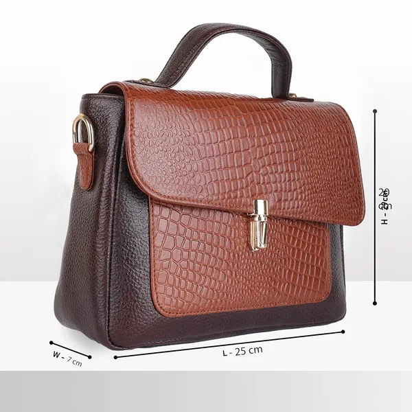Brown_&_Tan_Embossed_Sling_Bag_for_Women_|_Premium_Leather_Stylish_Bag_for_Everyday_Use