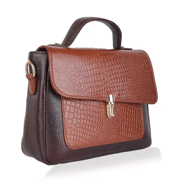 Brown_&_Tan_Embossed_Sling_Bag_for_Women_|_Premium_Leather_Stylish_Bag_for_Everyday_Use