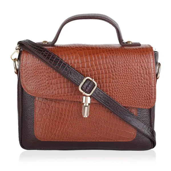 Brown_&_Tan_Embossed_Sling_Bag_for_Women_|_Premium_Leather_Stylish_Bag_for_Everyday_Use