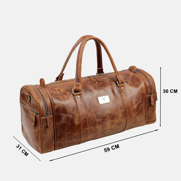 Tan_Embossed_Duffel_Bag_for_Men_|_Premium_Leather_Double_Handle_Duffel_Bag