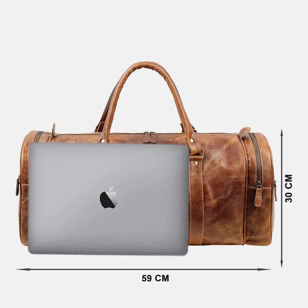 Tan_Embossed_Duffel_Bag_for_Men_|_Premium_Leather_Double_Handle_Duffel_Bag