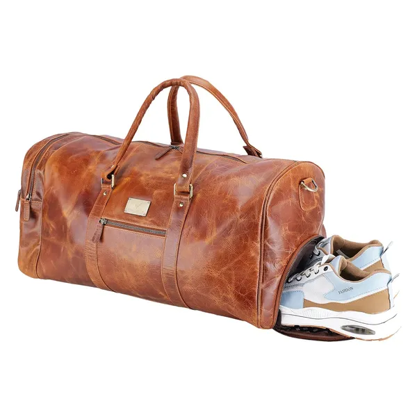 Tan_Embossed_Duffel_Bag_for_Men_|_Premium_Leather_Double_Handle_Duffel_Bag