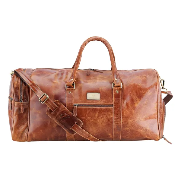 Tan_Embossed_Duffel_Bag_for_Men_|_Premium_Leather_Double_Handle_Duffel_Bag