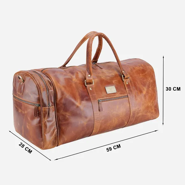 Tan_Embossed_Duffel_Bag_for_Men_|_Premium_Leather_Double_Handle_Duffel_Bag