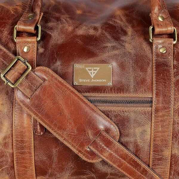 Tan_Embossed_Duffel_Bag_for_Men_|_Premium_Leather_Double_Handle_Duffel_Bag