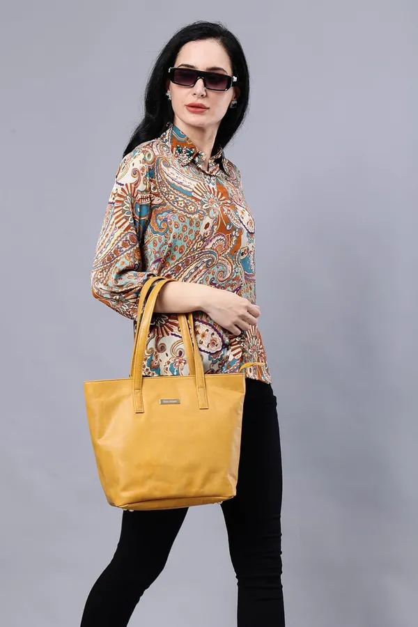 Yellow_Shoulder_Handbag_for_Women_|_Premium_Leather_HandBag_with_Double_Handle