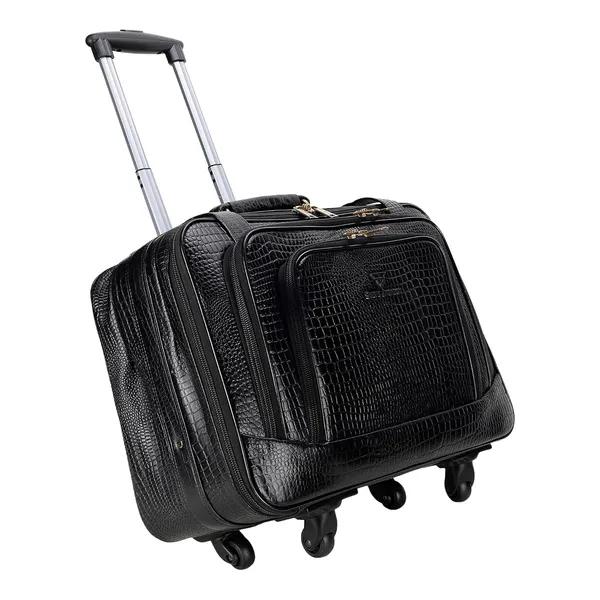 Black_Croco_4_Wheel_Cabin_Trolley_Bag_for_Men_|_Premium_Leather_Trendy_Design_Trolley_Bag