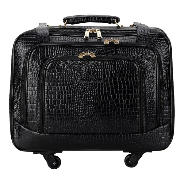 Black_Croco_4_Wheel_Cabin_Trolley_Bag_for_Men_|_Premium_Leather_Trendy_Design_Trolley_Bag