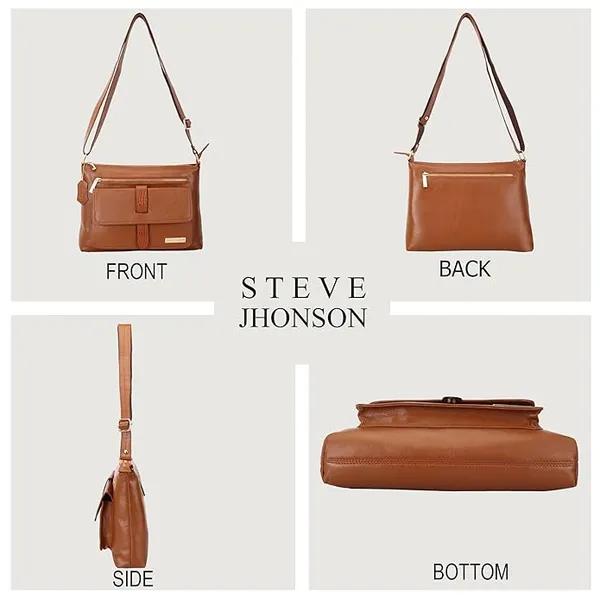 Tan_Genuine_Leather_12_Inches_Tote_Bags_for_Women_|_Shoulder_Handbag_Satchel_Tote_Bag_|_Side_Sling_Bag_for_Women/Girls_|_Kitty_Party/Small_Travel/Shopping