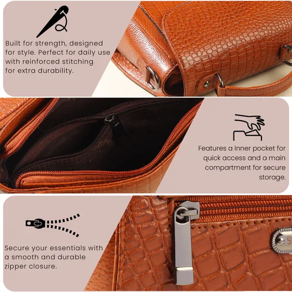 Tan_Embossed_Sling_Bag_for_Women_|_Premium_Leather_Stylish_Bag_for_Everyday_Use
