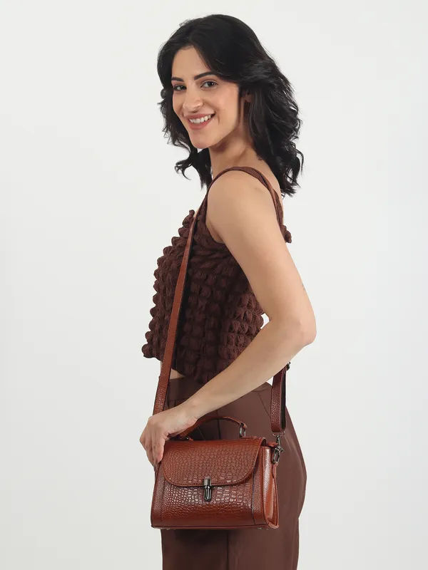 Tan_Embossed_Sling_Bag_for_Women_|_Premium_Leather_Stylish_Bag_for_Everyday_Use
