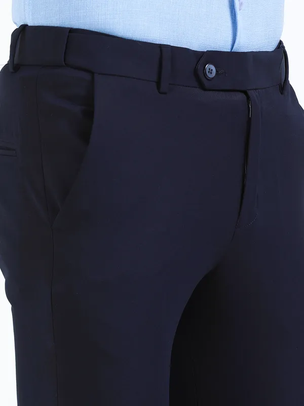 Dark_Blue_Expandable_Waist_Regular_Fit_4-Way_Lycra_Stretch_Formal_Trouser