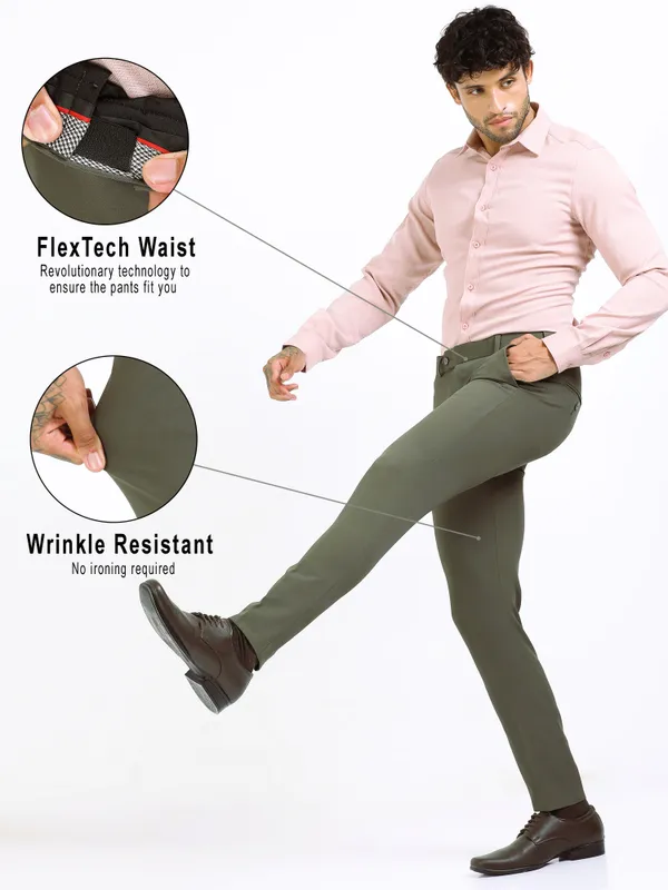 Olive_Green_Expandable_Waist_Regular_Fit_4-Way_Lycra_Stretch_Formal_Trouser