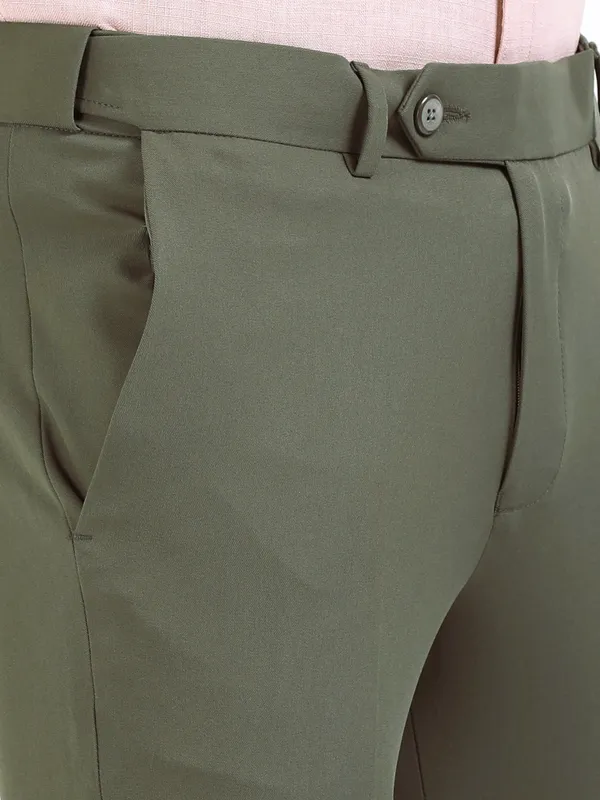 Olive_Green_Expandable_Waist_Regular_Fit_4-Way_Lycra_Stretch_Formal_Trouser