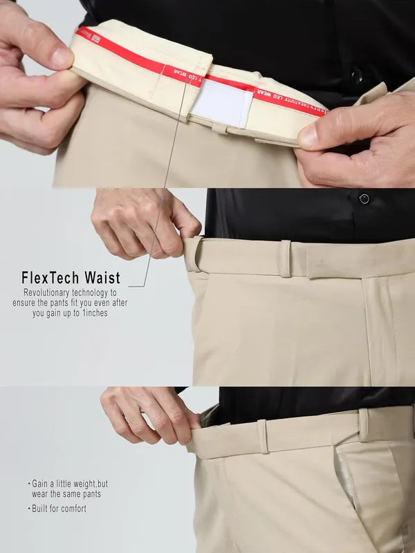 Beige_Expandable_Waist_Slim_Fit_Stretchable_Formal_Trouser