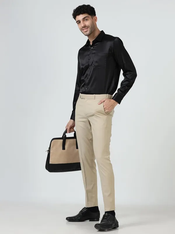 Beige_Expandable_Waist_Slim_Fit_Stretchable_Formal_Trouser