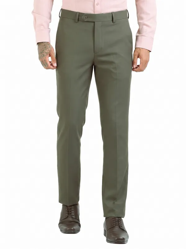 Olive_Green_Expandable_Waist_Regular_Fit_4-Way_Lycra_Stretch_Formal_Trouser