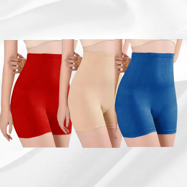 PIA_3-Pack:_Women's_Shaping_Tummy_Tucker_Boxer_Shapewear(Beige,Navy_Blue,Red)