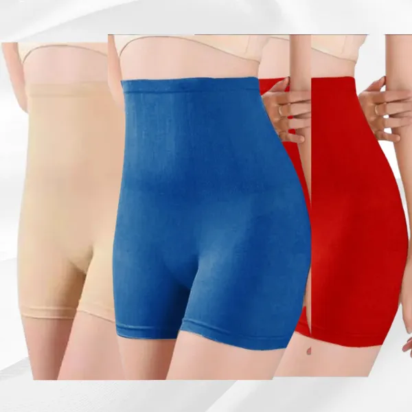 PIA_3-Pack:_Women's_Shaping_Tummy_Tucker_Boxer_Shapewear(Beige,Navy_Blue,Red)